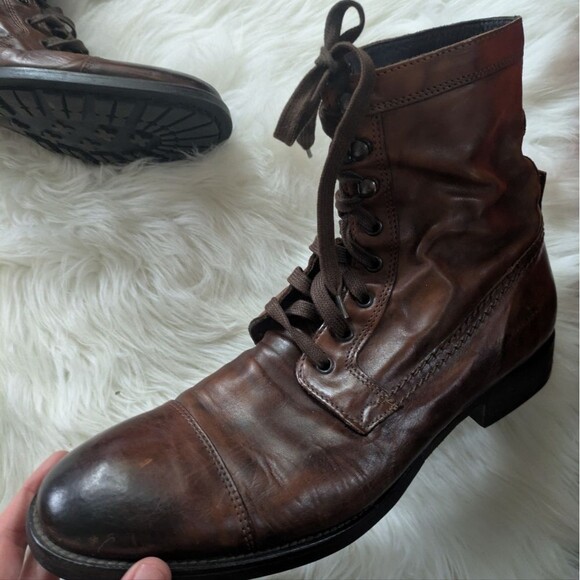 Adam Derrick To Boot New York Men's Brown Leather Lace Up Boots 9.5 - Picture 2 of 10